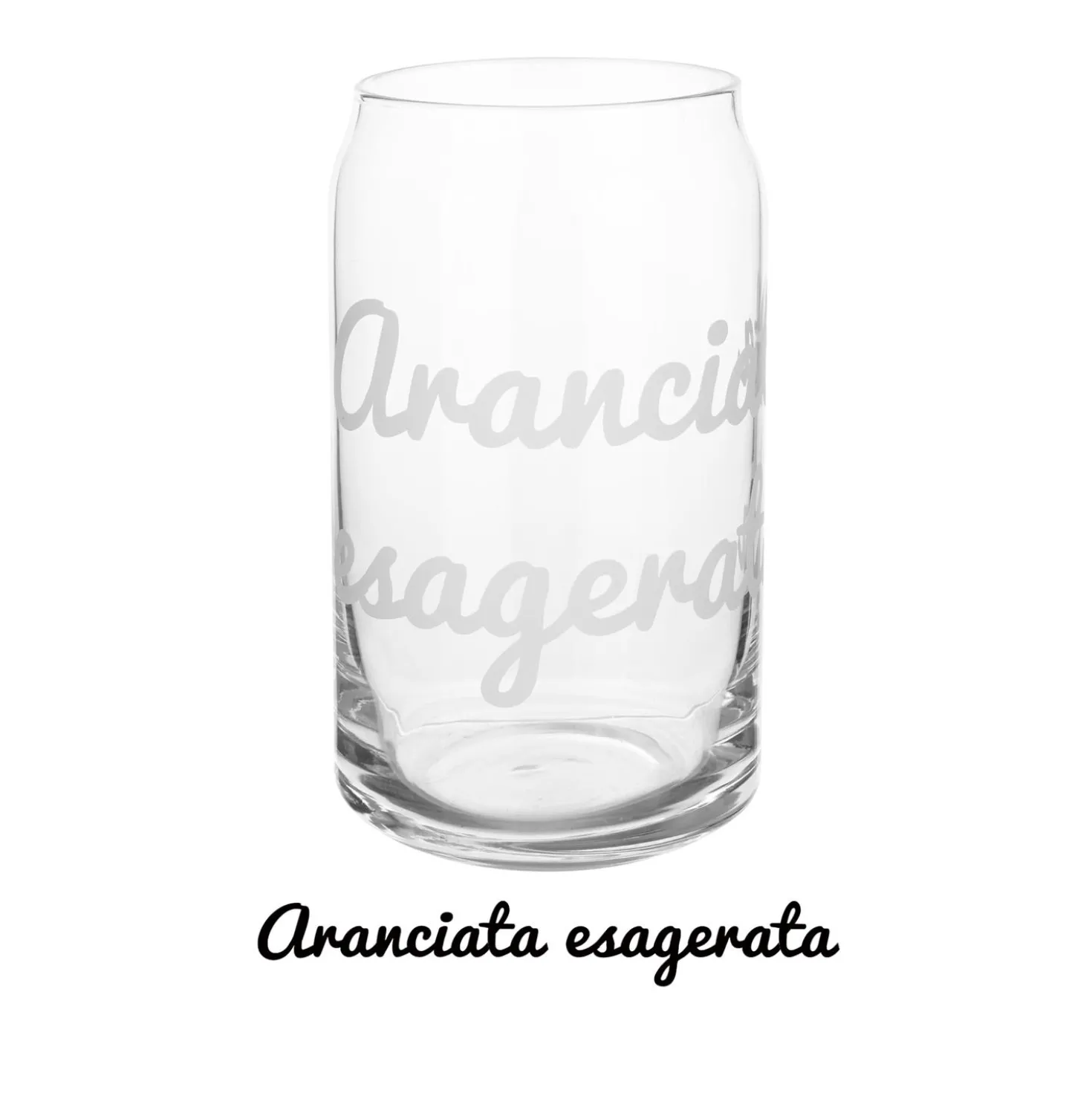 Bicchiere bibita in vetro scritta Arancia esagerata 470 ml