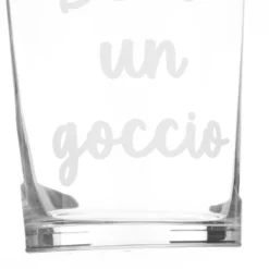 Bicchiere bibita in vetro scritta Bevo un goccio 490 ml