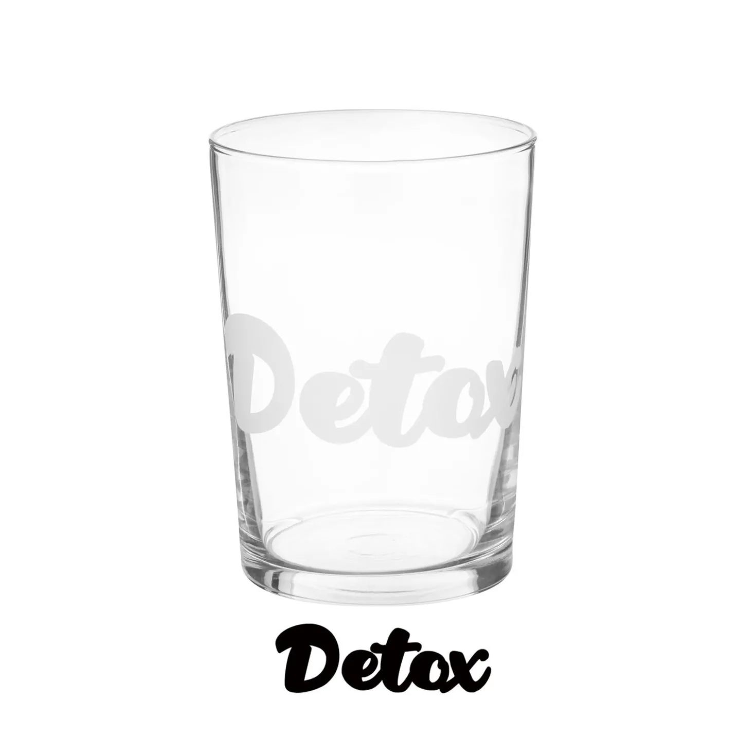 Bicchiere bibita in vetro scritta Detox 490 ml