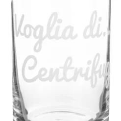 Bicchiere bibita in vetro scritta Voglia di centrifuga 470 ml