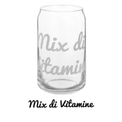 Bicchiere bibita vetro scritta Mix vitamine 470 ml