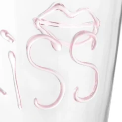 Bicchiere decoro Kiss in vetro borosilicato, 380 ml