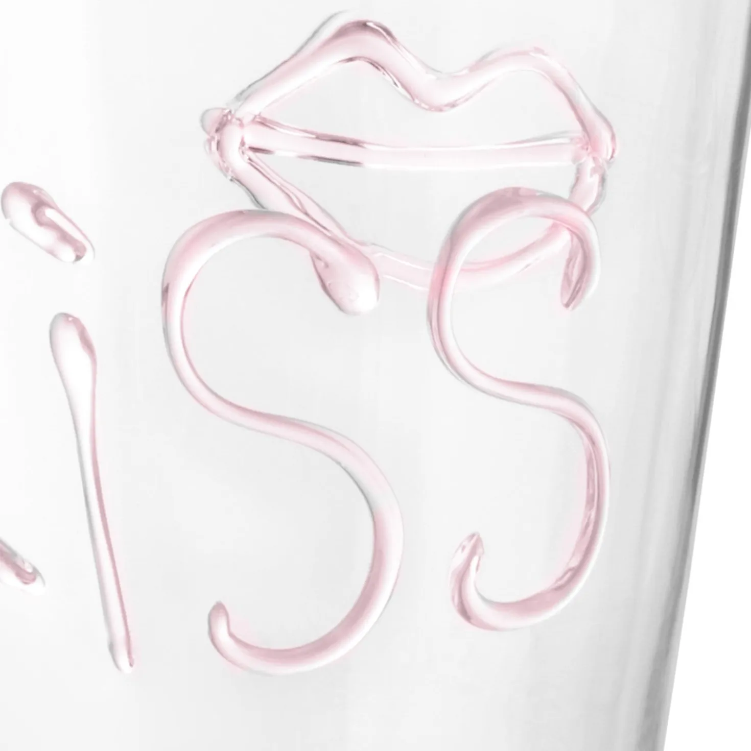 Bicchiere decoro Kiss in vetro borosilicato, 380 ml