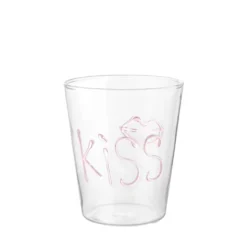 Bicchiere decoro Kiss in vetro borosilicato, 380 ml