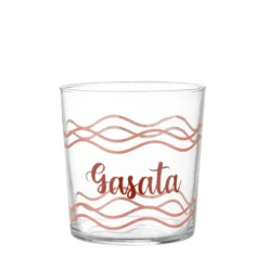 Bicchiere in vetro da 375 cc Acqua Gasata, rosso