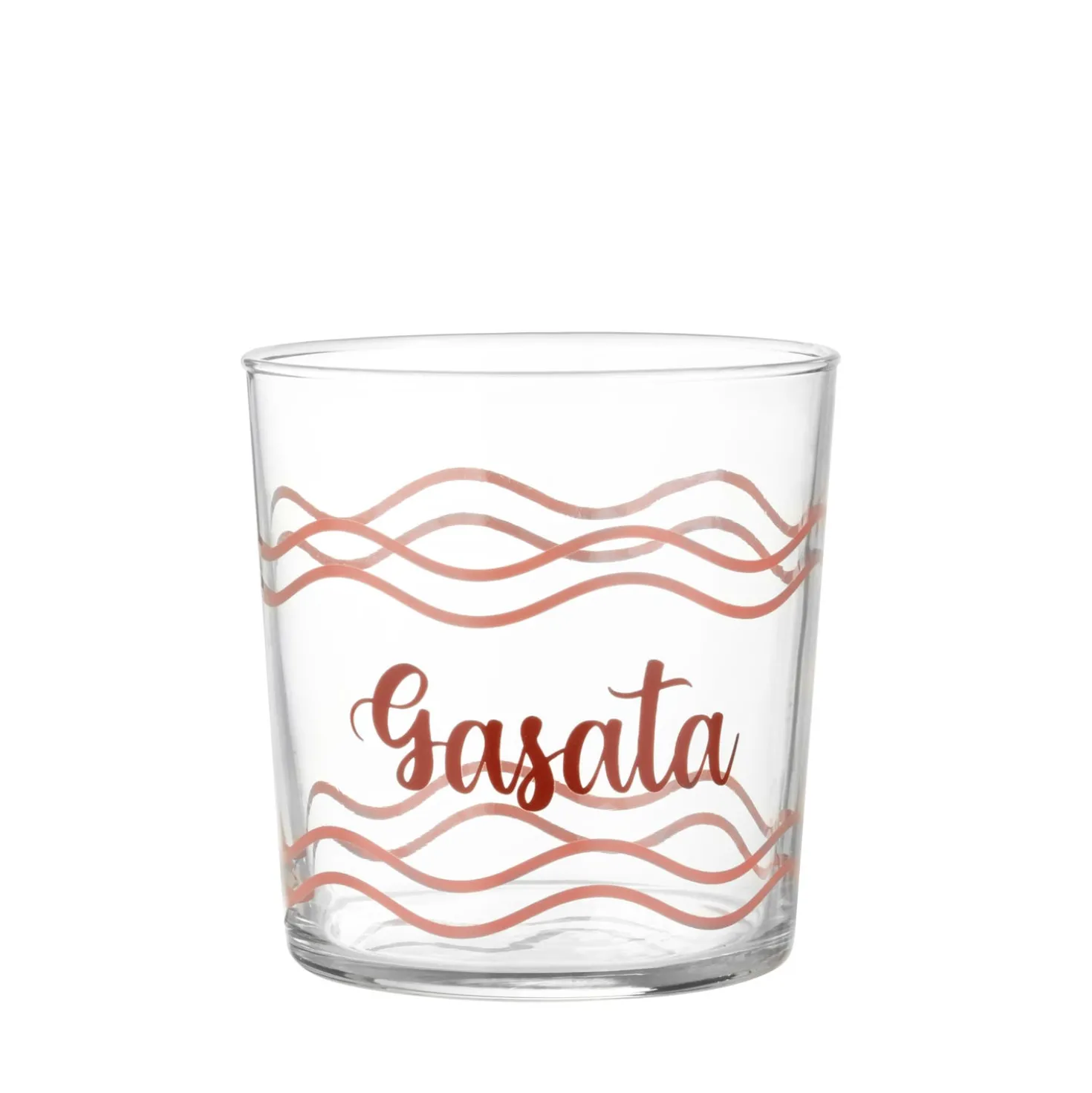Bicchiere in vetro da 375 cc Acqua Gasata, rosso