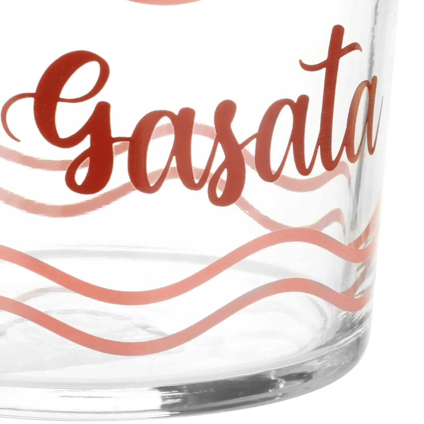 Bicchiere in vetro da 375 cc Acqua Gasata, rosso