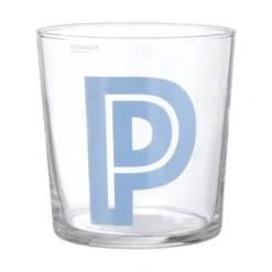 Bicchiere lettera P in vetro, da 375 ml