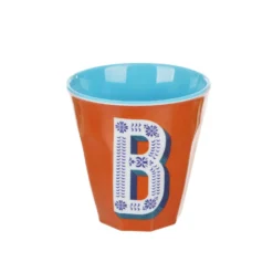 Bicchiere melammina arancione lettera B 280 ml Maiolika