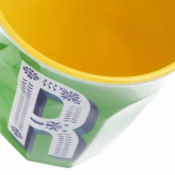 Bicchiere melammina verde lettera R 280 ml Maiolika