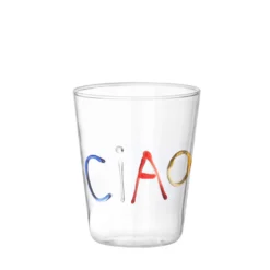 Bicchiere scritta Ciao in vetro borosilicato, da 380 ml