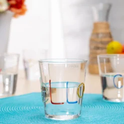 Bicchiere scritta Hello in vetro borosilicato, da 380 ml