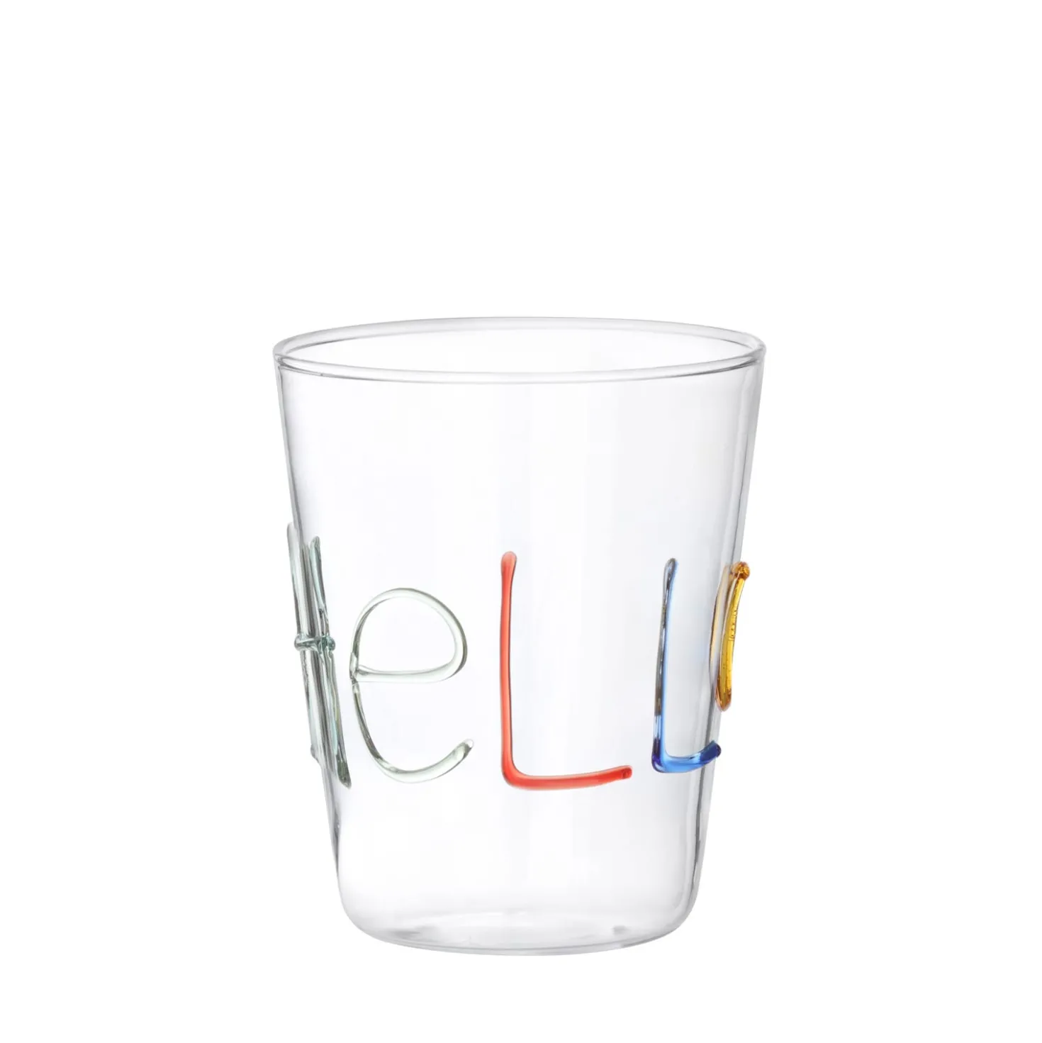 Bicchiere scritta Hello in vetro borosilicato, da 380 ml