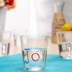 Bicchiere scritta Joy in vetro borosilicato, da 380 ml
