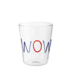 Bicchiere scritta Wow 380 ml in vetro borosilicato
