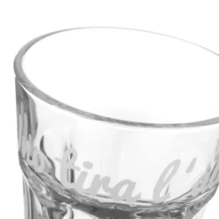 Bicchierino 130 ml scritta Uno tira l'altro in vetro