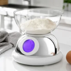 Bilancia da cucina digitale bianca con ciotola Luca Trazzi