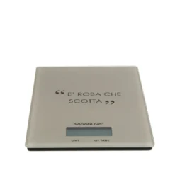 Bilancia da cucina digitale tortora rettangolare con scritta