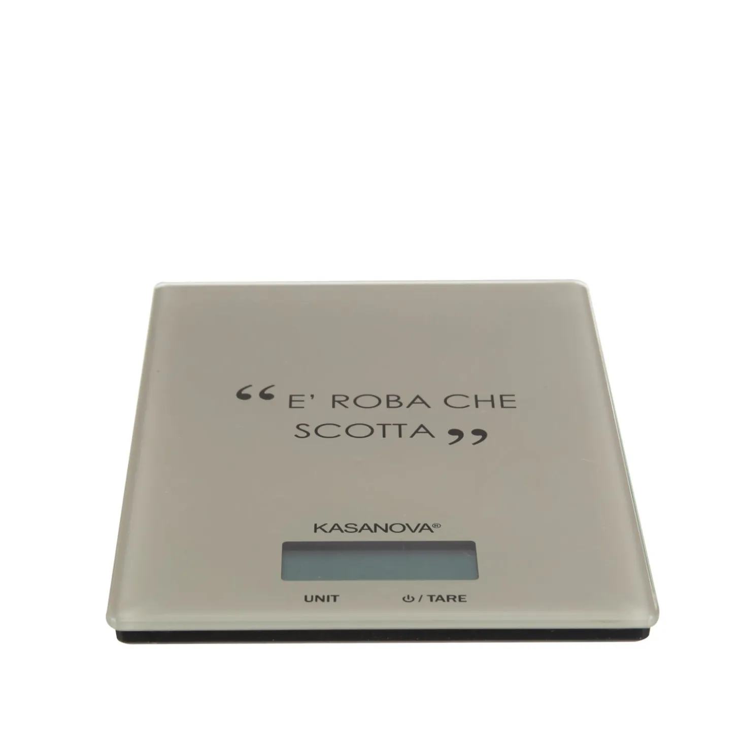 Bilancia da cucina digitale tortora rettangolare con scritta