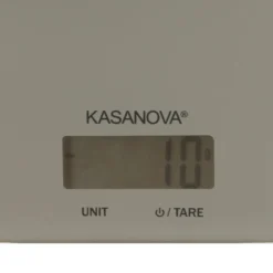 Bilancia da cucina digitale tortora rettangolare con scritta