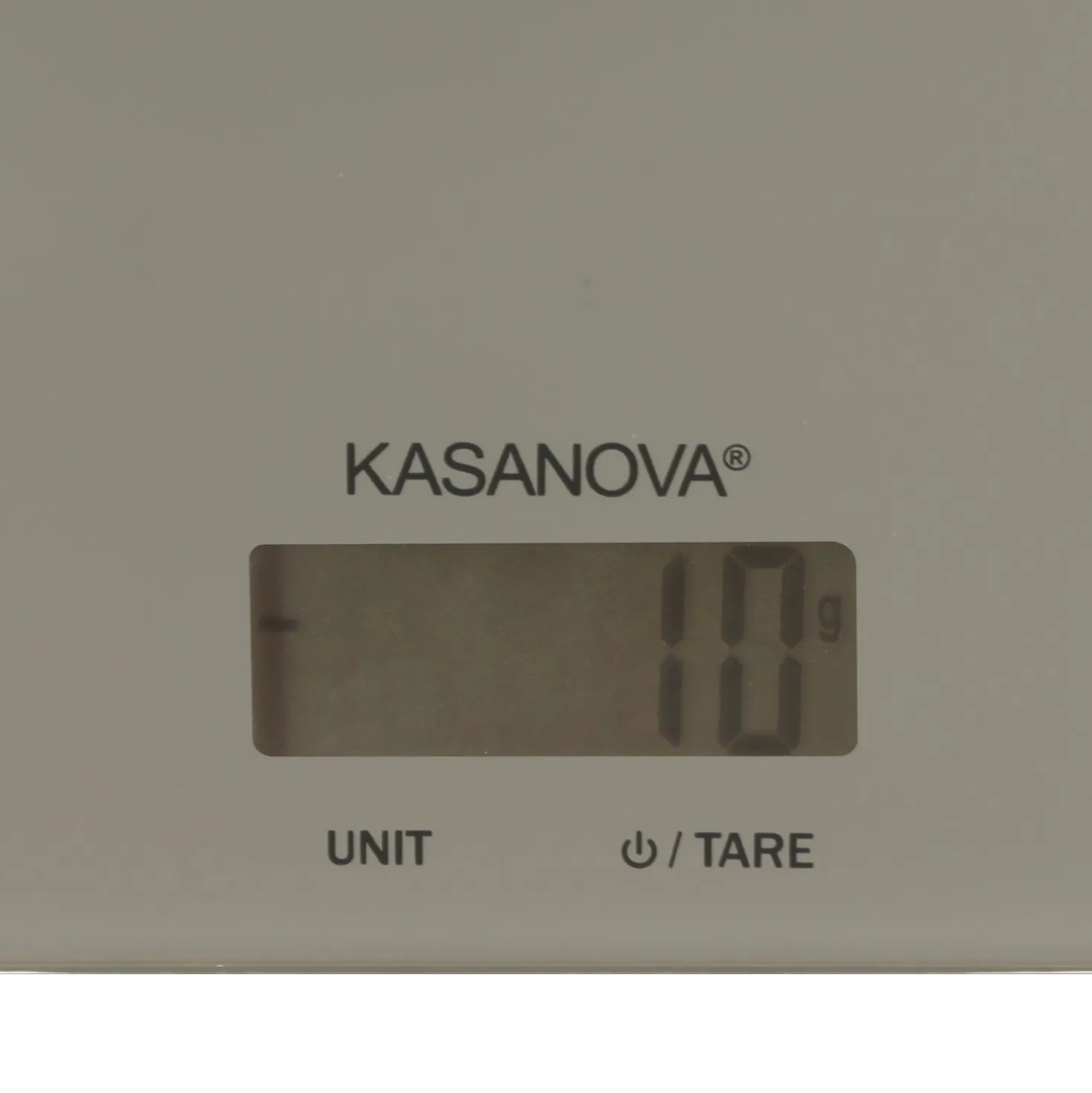 Bilancia da cucina digitale tortora rettangolare con scritta