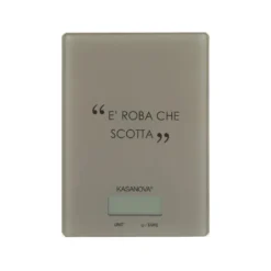 Bilancia da cucina digitale tortora rettangolare con scritta