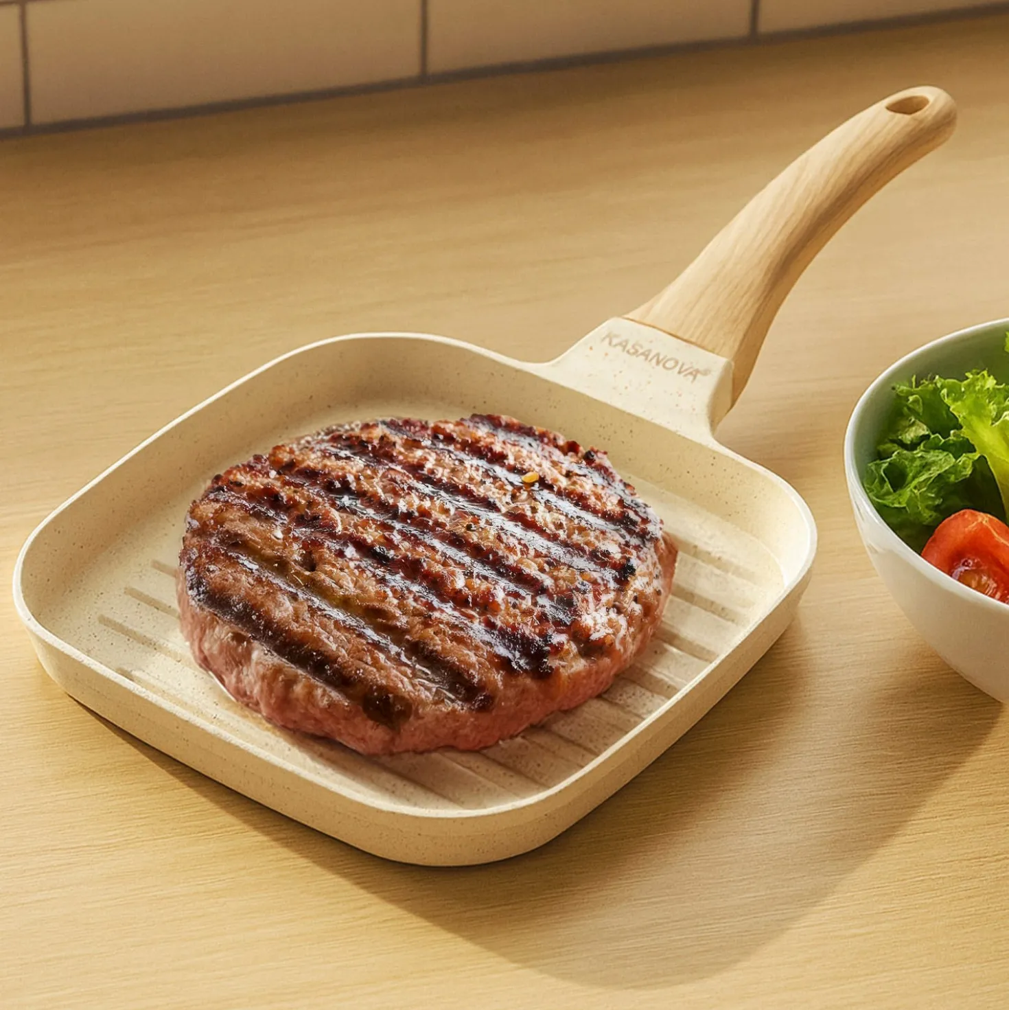Bistecchiera grill 20x20 cm Mini Mania crema