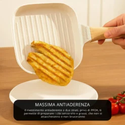 Bistecchiera grill 20x20 cm Mini Mania crema
