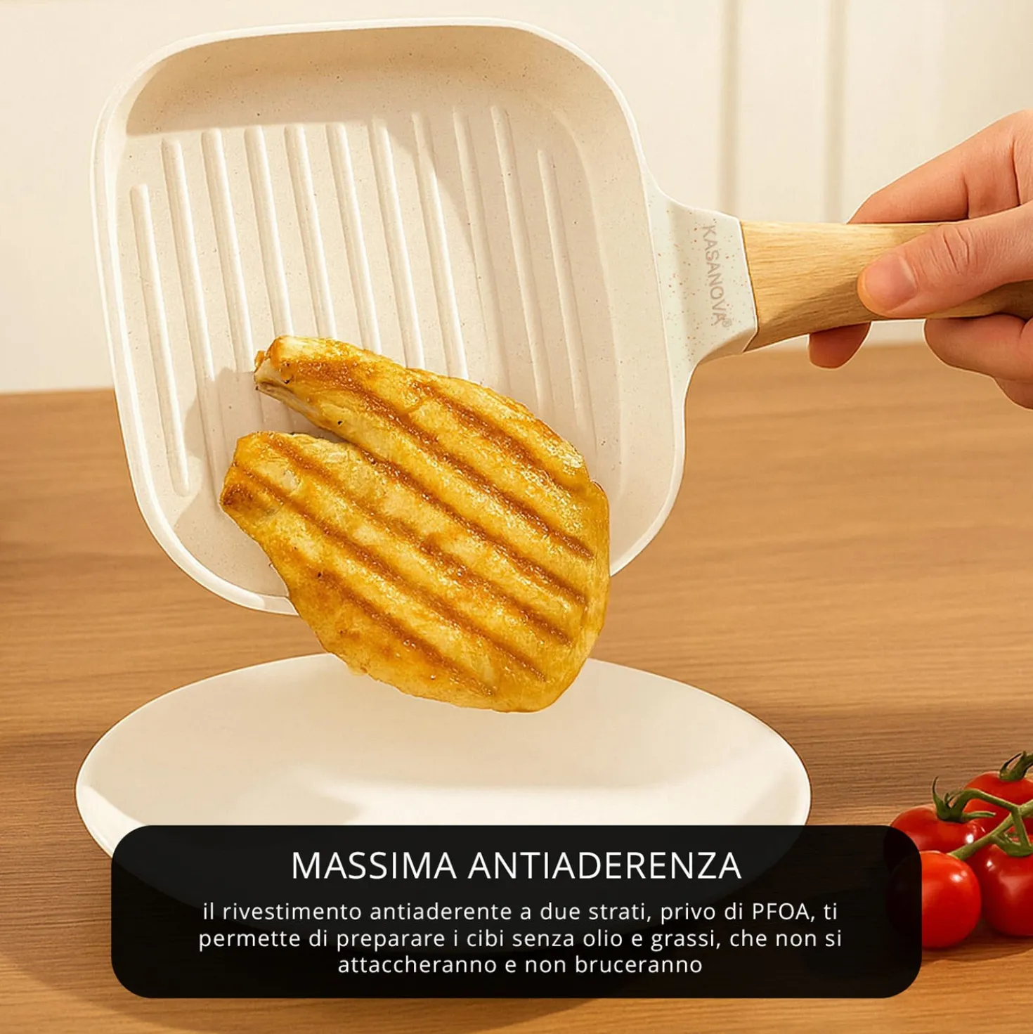 Bistecchiera grill 20x20 cm Mini Mania crema