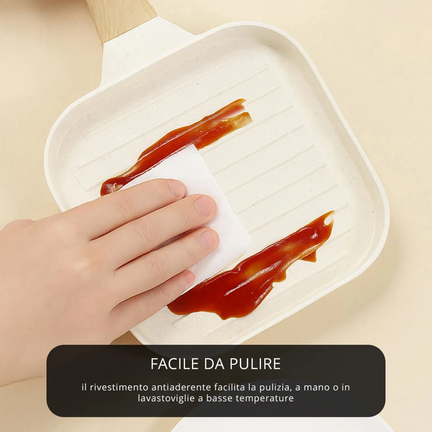 Bistecchiera grill 20x20 cm Mini Mania crema
