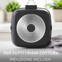 Bistecchiera 26x26 cm con manico pieghevole