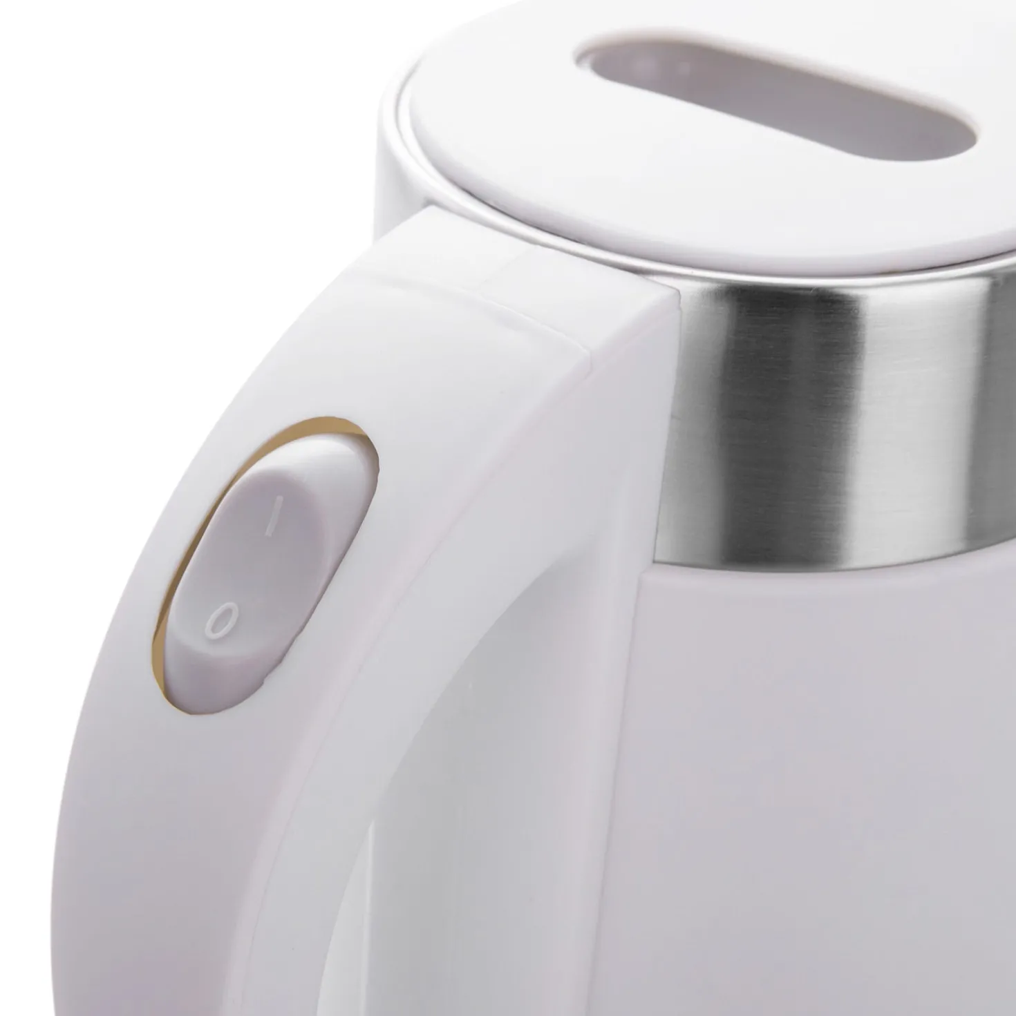 Bollitore elettrico 0,6 L bianco acciaio inox
