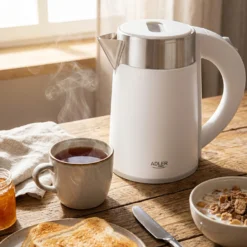 Bollitore elettrico 0,6 L bianco acciaio inox