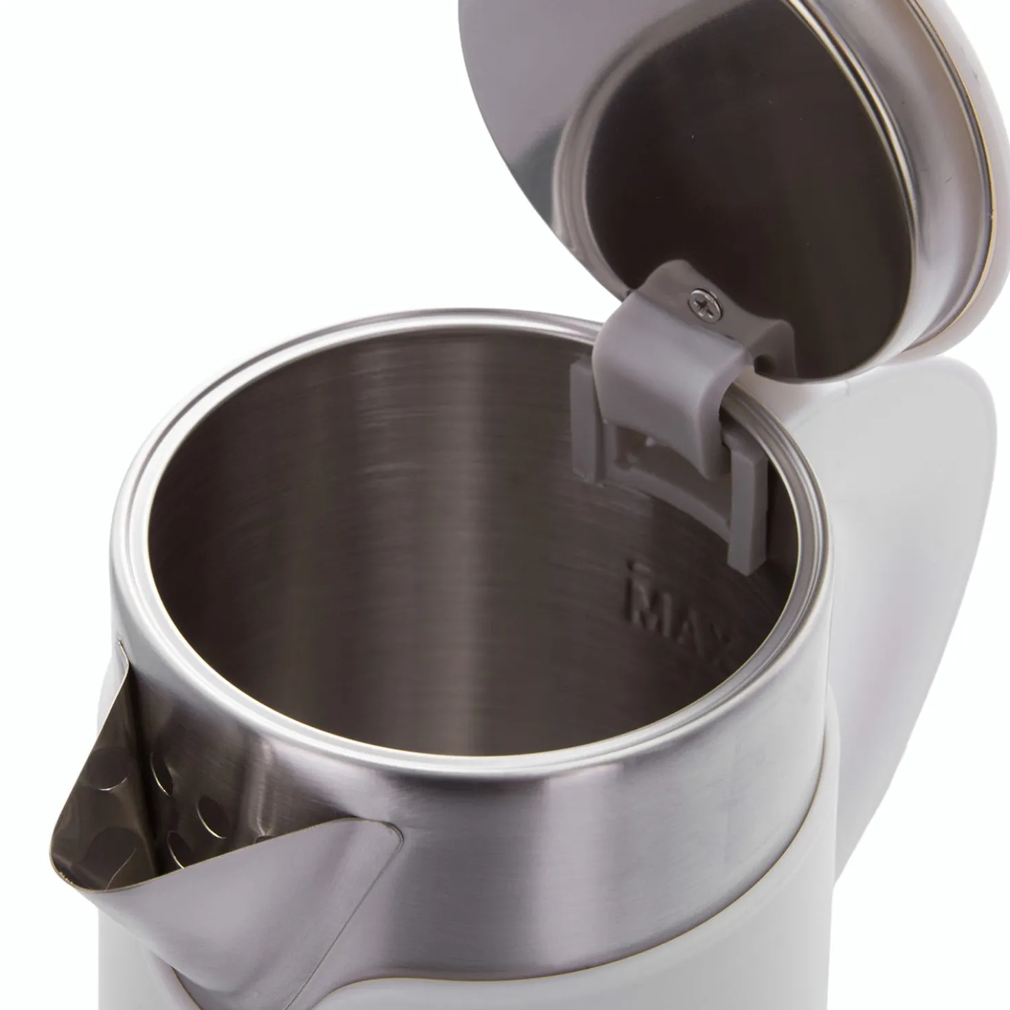 Bollitore elettrico 0,6 L bianco acciaio inox
