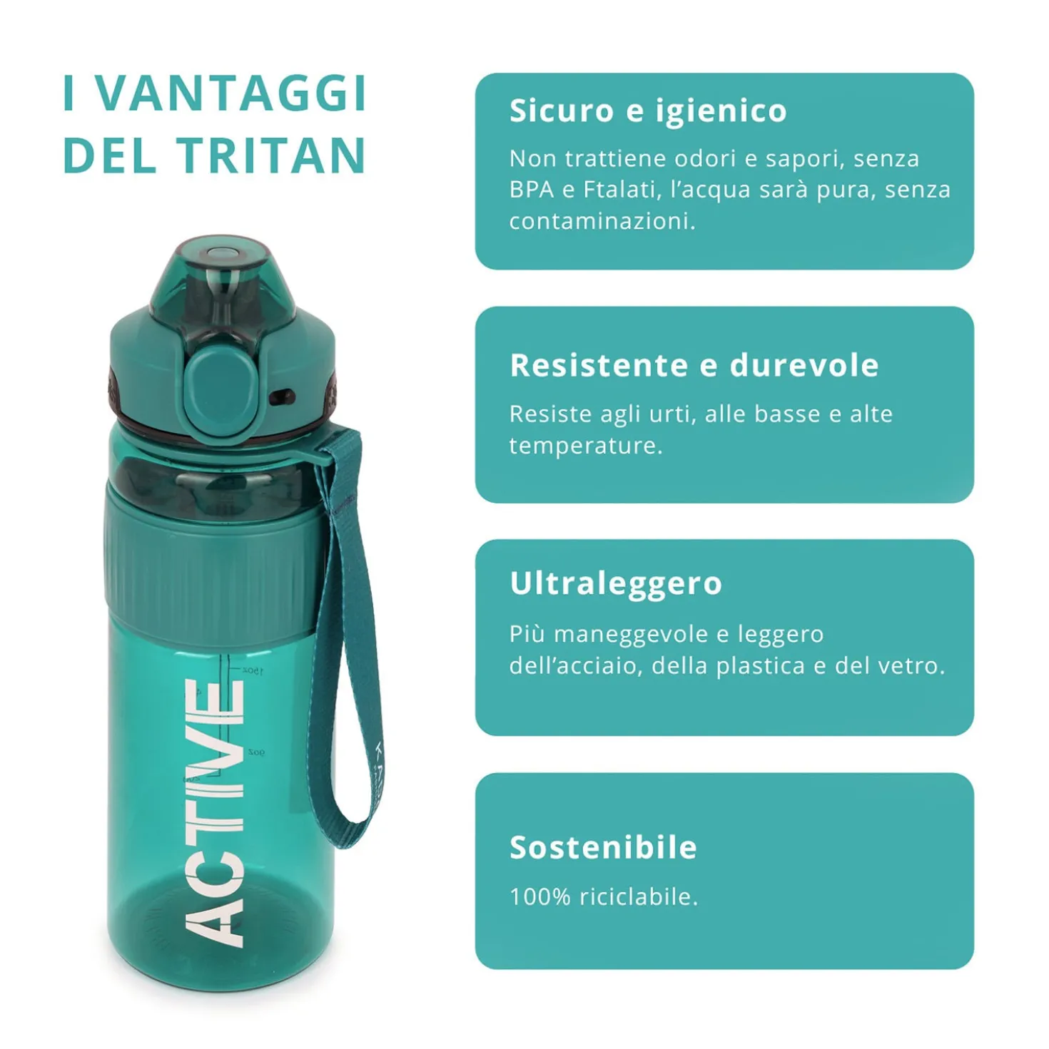 Borraccia ermetica active 1 L azzurro Dynamix