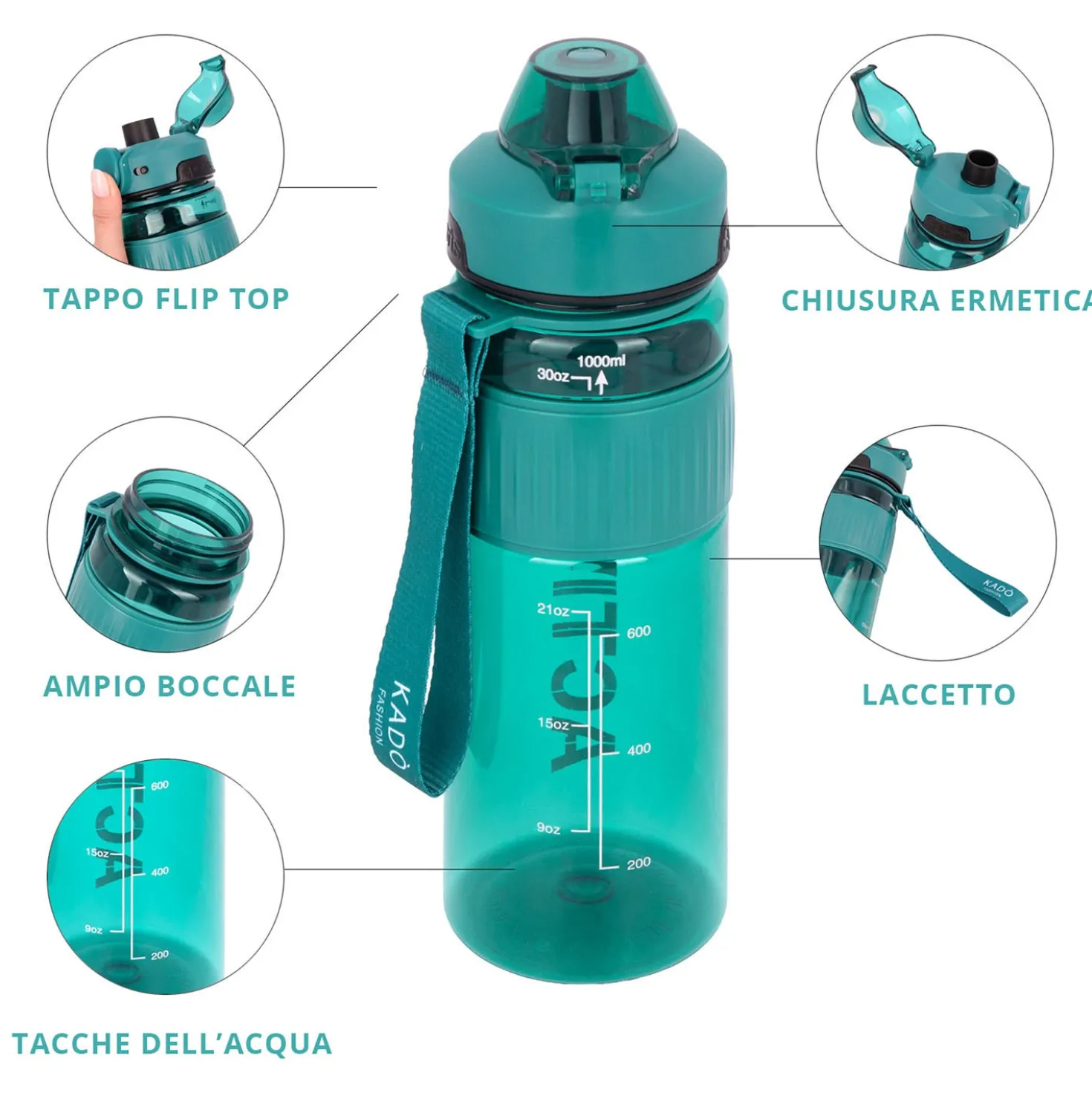 Borraccia ermetica active 1 L azzurro Dynamix