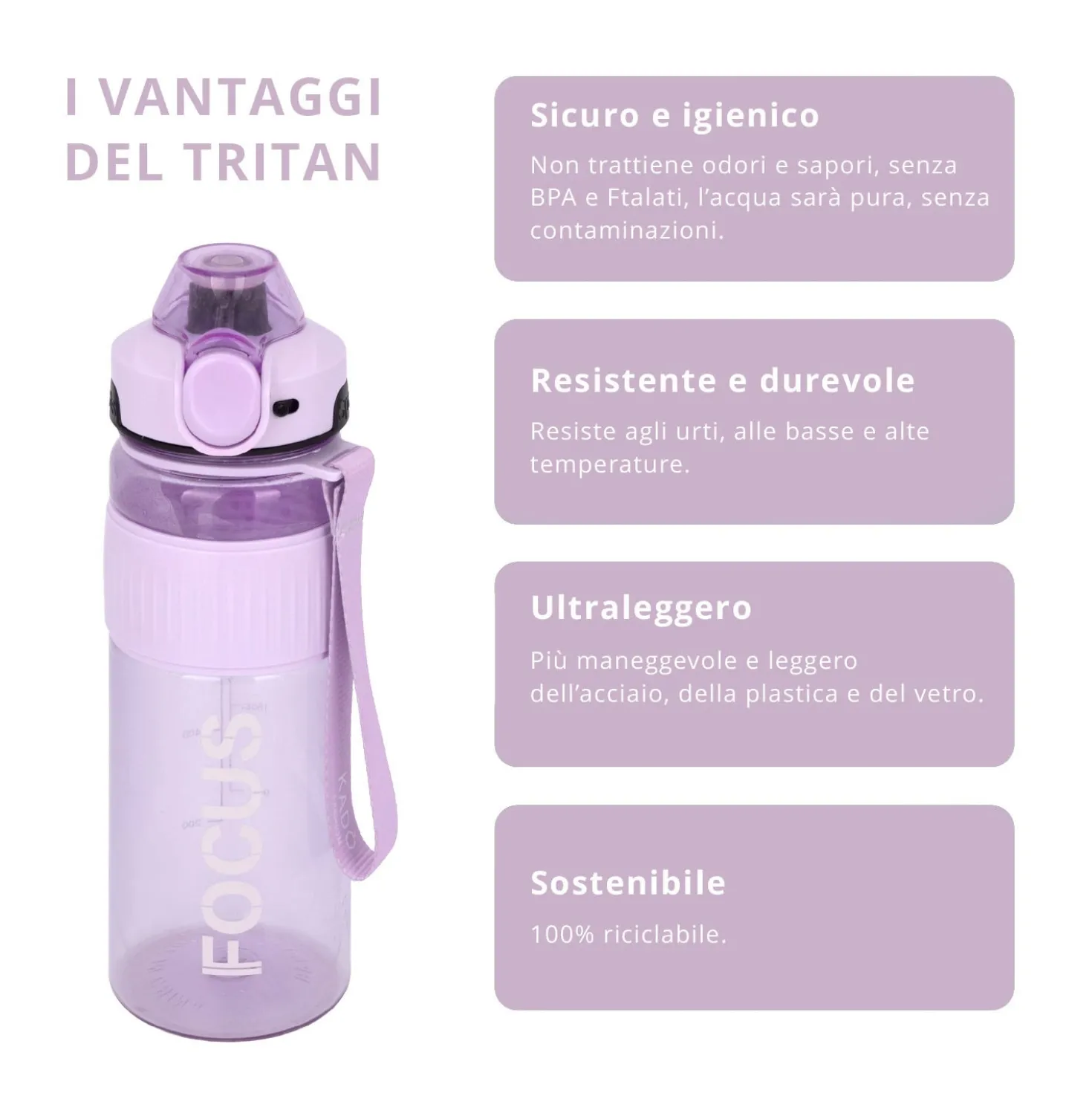 Borraccia ermetica focus 1 L rosa Dynamix