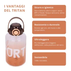 Borraccia ermetica sport 1,5 L arancione Maxima