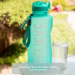 Borraccia scritta motivazionale 2,2 L azzurro Bold Collection