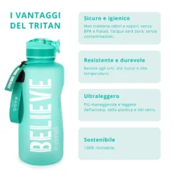 Borraccia scritta motivazionale 2,2 L azzurro Bold Collection