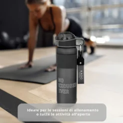 Borraccia scritta motivazionale 1 L nero Hydrea