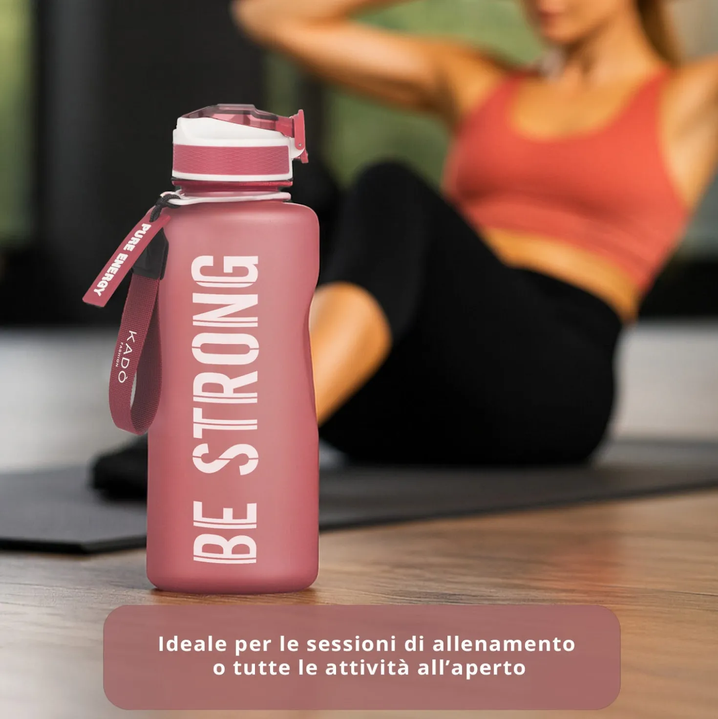 Borraccia scritta motivazionale 2,2 L rosso Bold Collection