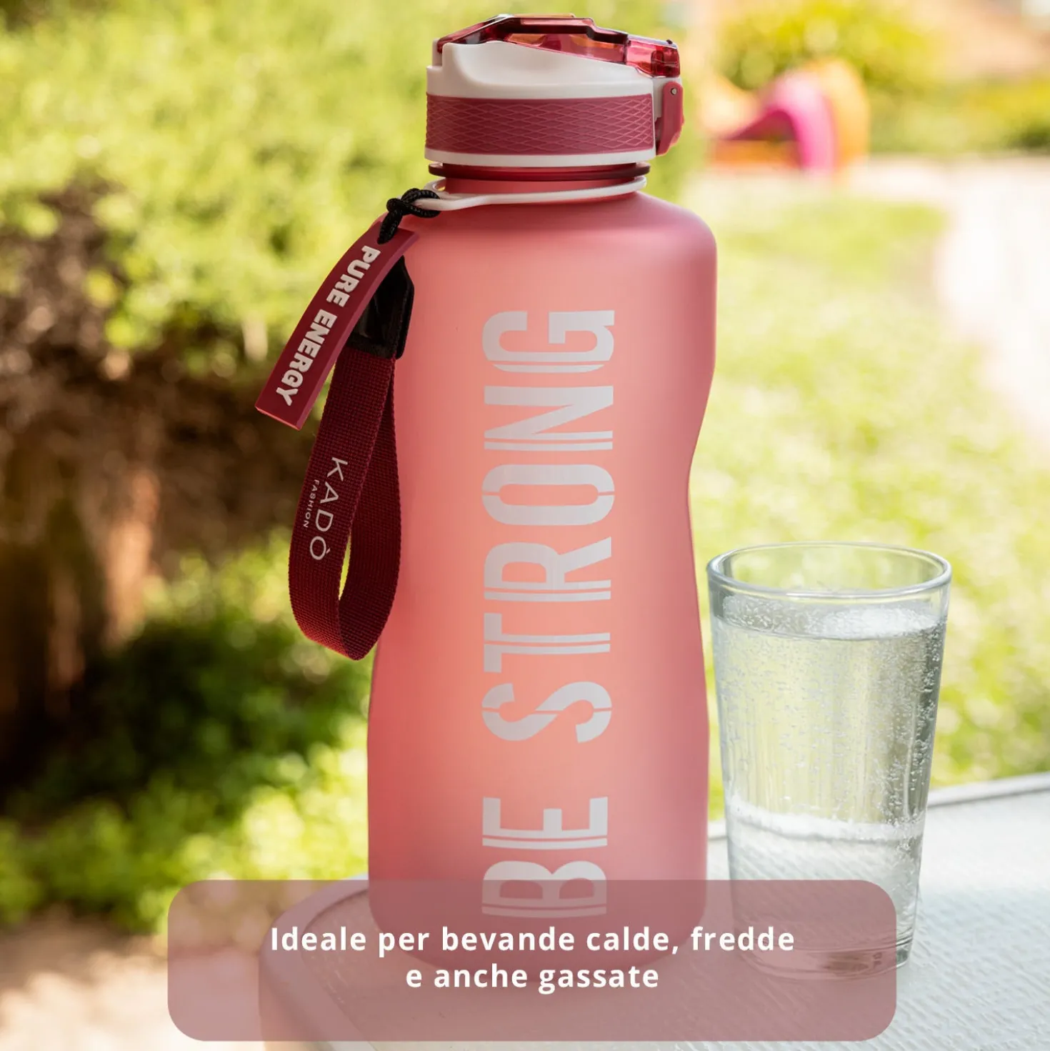 Borraccia scritta motivazionale 2,2 L rosso Bold Collection