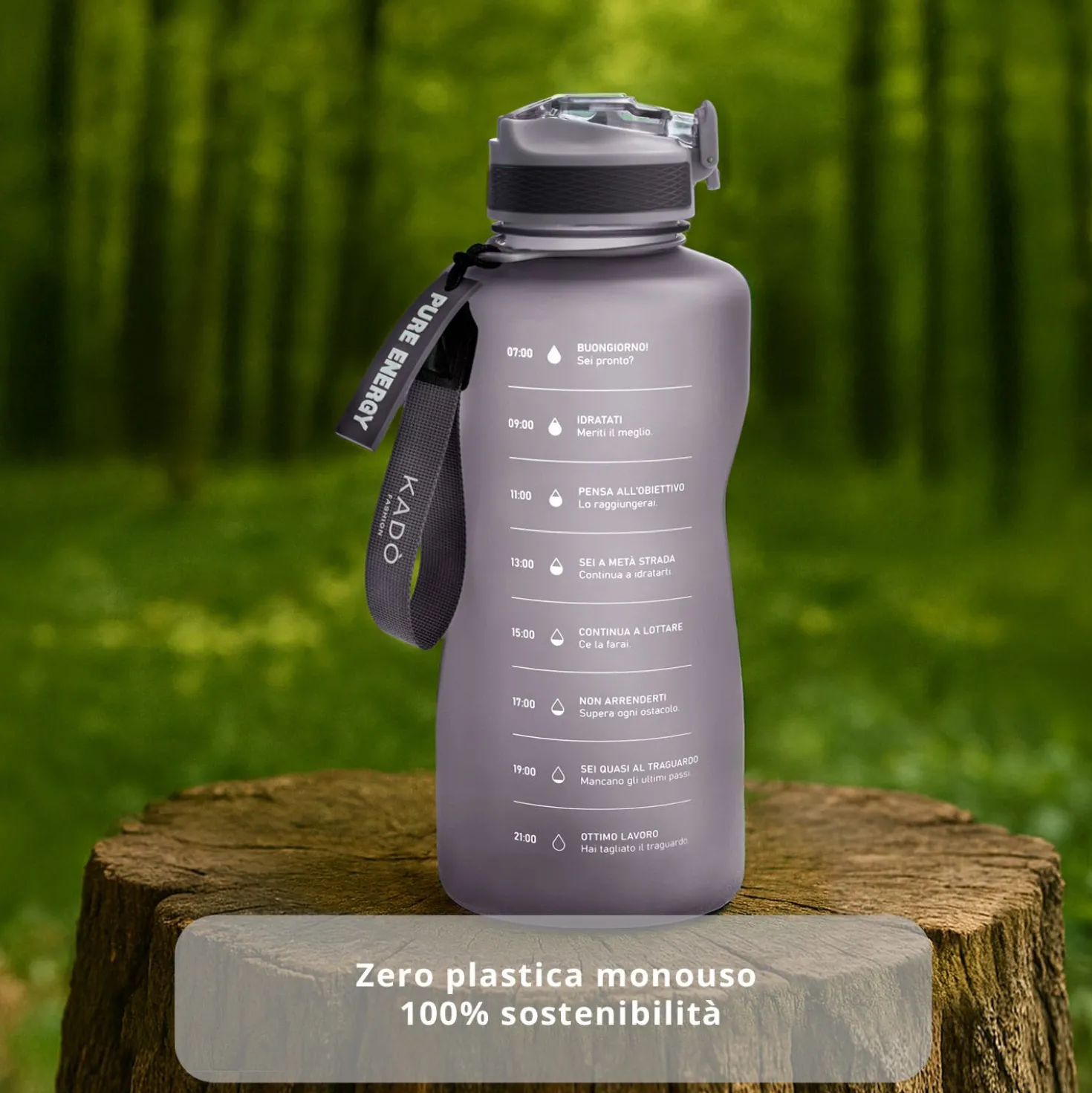 Borraccia scritta motivazionale 2,2 L viola Bold Collection