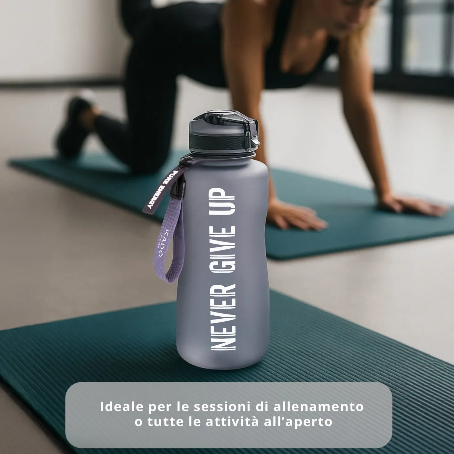 Borraccia scritta motivazionale 2,2 L viola Bold Collection