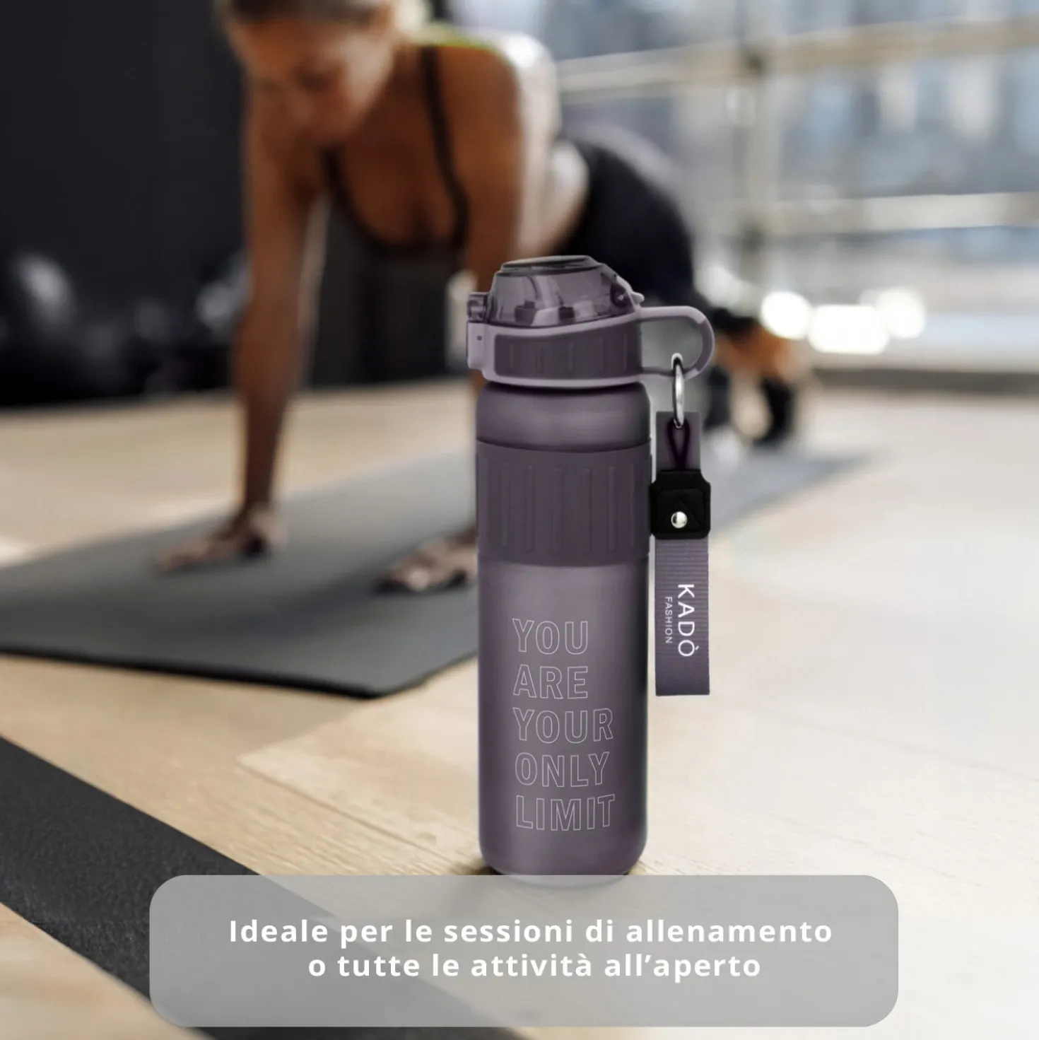 Borraccia scritta motivazionale 1 L viola Hydrea