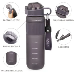Borraccia scritta motivazionale 1 L viola Hydrea