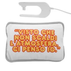Borsa acqua calda elettrica scritta gialla rossa