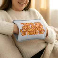 Borsa acqua calda elettrica scritta gialla rossa