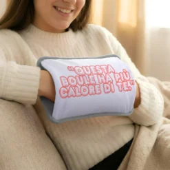 Borsa acqua calda elettrica scritta rossa